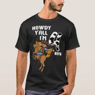 Kinder vierde verjaardag Rodeo Westerne Cowboy How T-shirt