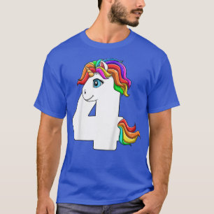 Kinder Vierde verjaardag Unicorn 4 jaar oud Jongen T-shirt