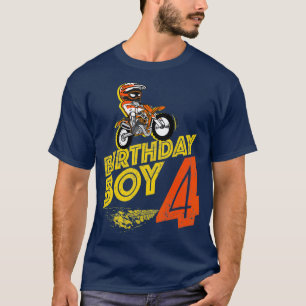 Kinder vierde verjaardag van de motorfiets van de  t-shirt