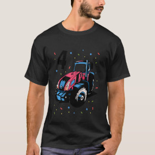 Kinder vierde verjaardag vier jaar oude jongen tra t-shirt