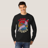 Kinder vierde verjaardag vier van Saurus i Pteroda T-shirt (Voorkant volledig)