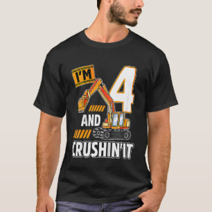 Kinder vierjarige voertuigen: bouwgraafmachine Bi T-shirt
