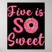 Kinder vijfde donut Birthday Partij Vijf jaar oud  Poster (Voorkant)