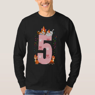 Kinder vijfde kat verjaardag viering 5 jaar oude k t-shirt