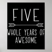 Kinder vijfde verjaardag jongen, 5 jaar oude jonge poster (Voorkant)