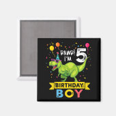 Kinder vijfjarige jongen T Rex Dinosaur Magneet (Voorkant / Achterkant)