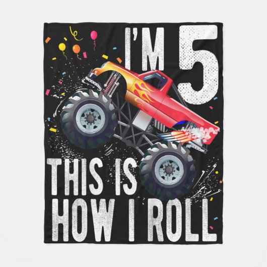 Kinder vijfjarige vijftigste verjaardag Jongen Mon Fleece Deken (Voorkant)