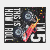 Kinder vijfjarige vijftigste verjaardag Jongen Mon Fleece Deken (Voorkant (Horizontaal))