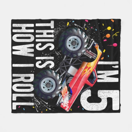 Kinder vijfjarige vijftigste verjaardag Jongen Mon Fleece Deken (Voorkant (Horizontaal))