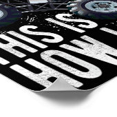 Kinder vijfjarige vijftigste verjaardag Jongen Mon Poster (Hoek)