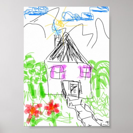 Kinder vingertekening poster (Voorkant)