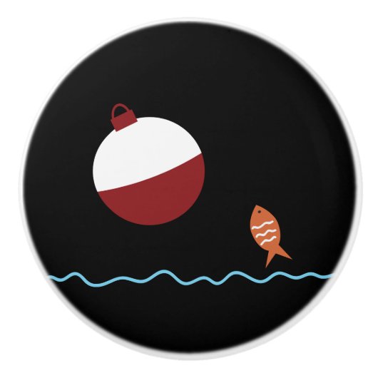 Kinder vis en aas keramische knop (Voorkant)