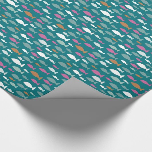 Kinder vispatroon cadeaupapier (Hoek)