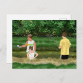 Kinder Vist bij de Lokale Vijver Briefkaart (Voorkant / Achterkant)