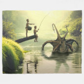 KINDER VIST voor MONSTER Fleece Deken (Voorkant (Horizontaal))