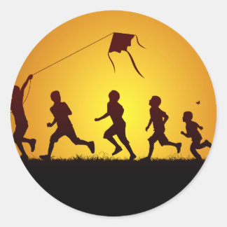 Kinder vlieger ronde sticker