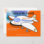 Kinder vliegtuiglanding op uitnodiging voor verjaa (Voorkant / Achterkant)