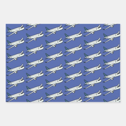 Kinder vliegtuigtrio inpakpapier vel (Voorkant 3)