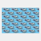 Kinder vliegtuigtrio inpakpapier vel (Voorkant 2)