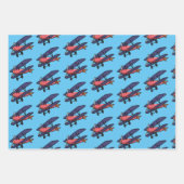 Kinder vliegtuigtrio inpakpapier vel (Voorkant)