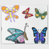 Kinder vlinderpakpapier cadeaupapier (Vlak)