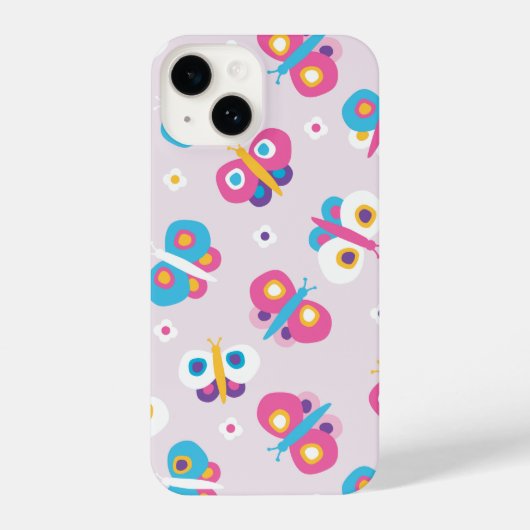 Kinder vlinderpatroon bevestigen iPhone hoesje (Achterkant)