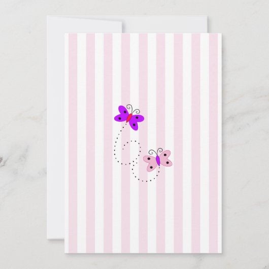 Kinder vlinders verjaardagsuitnodiging kaart (Achterkant)