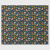 Kinder vlooiendieren Bunny Rabbit Fox Beer Cadeaupapier (Vlak)