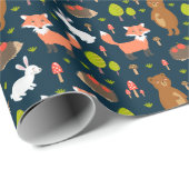 Kinder vlooiendieren Bunny Rabbit Fox Beer Cadeaupapier (Rol Hoek)