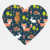 Kinder vlooiendieren Bunny Rabbit Fox Beer Hart Sticker (Voorkant)