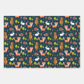 Kinder vlooiendieren Bunny Rabbit Fox Beer Inpakpapier Vel (Voorkant 3)