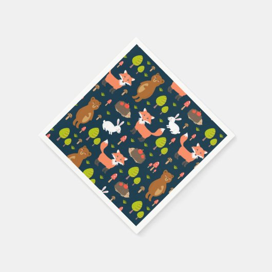 Kinder vlooiendieren Bunny Rabbit Fox Beer Servet (Hoek)