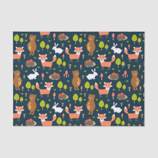 Kinder vlooiendieren Bunny Rabbit Fox Beer Tissuepapier (Voorkant)