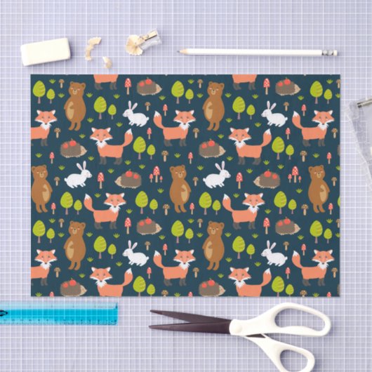 Kinder vlooiendieren Bunny Rabbit Fox Beer Tissuepapier (Craft)