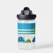 Kinder voeg initialen ladybugs groen blauw toe waterfles (Voorkant)
