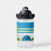 Kinder voeg initialen ladybugs groen blauw toe waterfles (Achterkant)