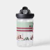 Kinder voeg initialen ladybugs roze groen toe waterfles (Voorkant)