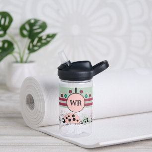 Kinder voeg initialen ladybugs roze groen toe waterfles