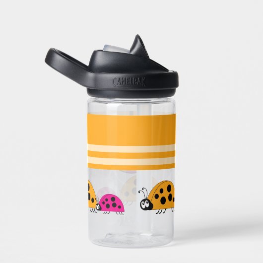Kinder voeg initialen ladybugs toe oranje roze waterfles (Rechts)