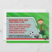 Kinder Voetbal / football Groene Verjaardagsuitnod Kaart (Achterkant)