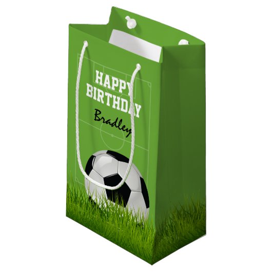 Kinder Voetbal Football Happy Birthday | Gepersona Klein Cadeauzakje (Voorkant Gekanteld)