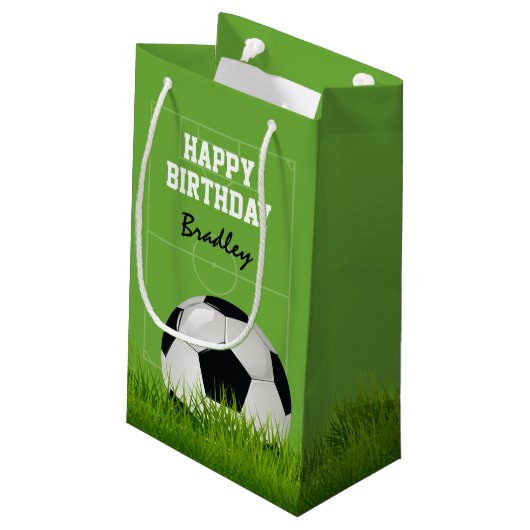 Kinder Voetbal Football Happy Birthday | Gepersona Klein Cadeauzakje (Achterkant Gekanteld)