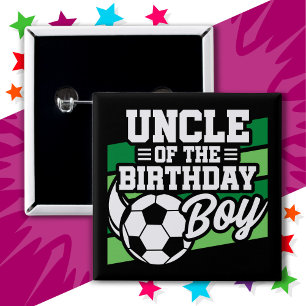 Kinder Voetbal Football Party Uncle of Birthday Bo Vierkante Button 5,1 Cm