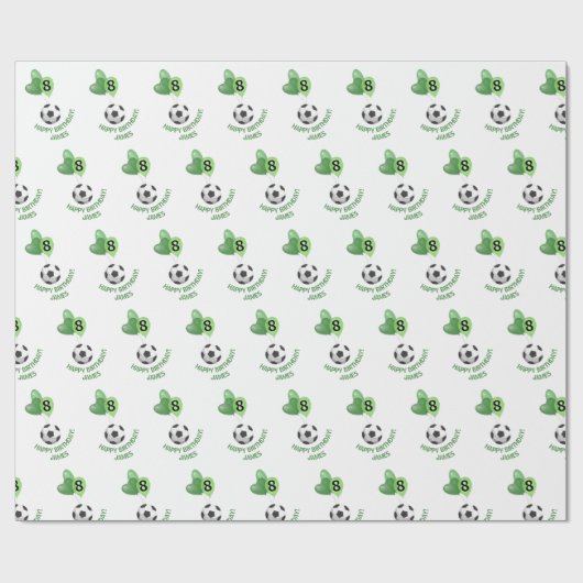 Kinder voetbal Football verjaardag Cadeaupapier (Vlak)