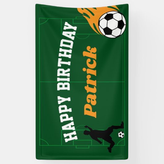 Kinder Voetbal Football Verjaardagsfeestbanner Spandoek (Verticaal)