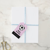 Kinder voetbal — Heart Shaped Ball Girls Naam Roze Cadeaulabel (Met Touw)