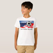 Kinder Voetbal met VS-vlag T-Shirt (Voorkant volledig)