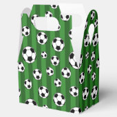Kinder Voetbal Patroon op Groene Strepen Verjaarda Bedankdoosjes (Geopend)