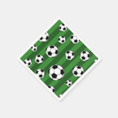 Kinder Voetbal Patroon op Groene Strepen Verjaarda Servet (Hoek)