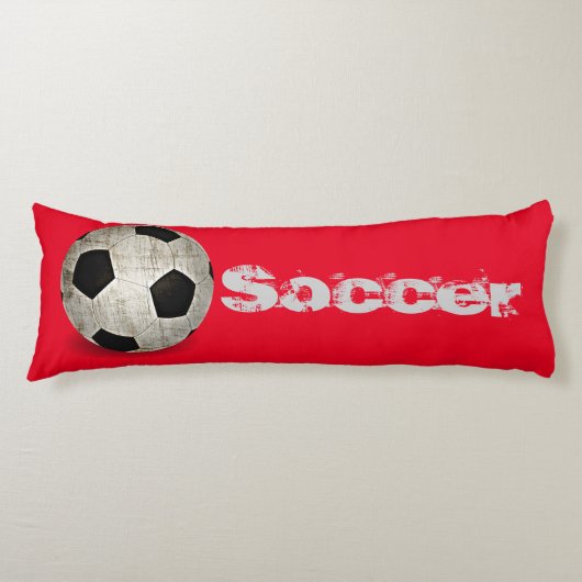Kinder Voetbal Rood Wit Lichaamskussen (Voorkant)